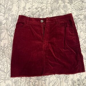 Forever 21 Burgundy Corduroy Skirt